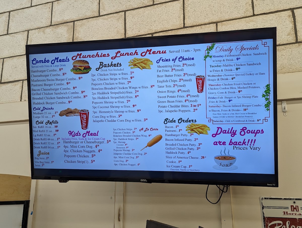 Munchies menu board