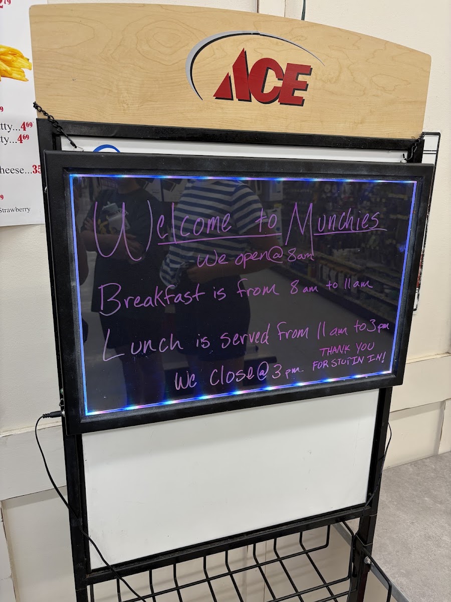 Munchies menu board