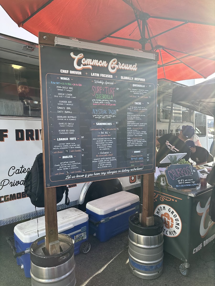 Common Ground Mobile Kitchen menu board