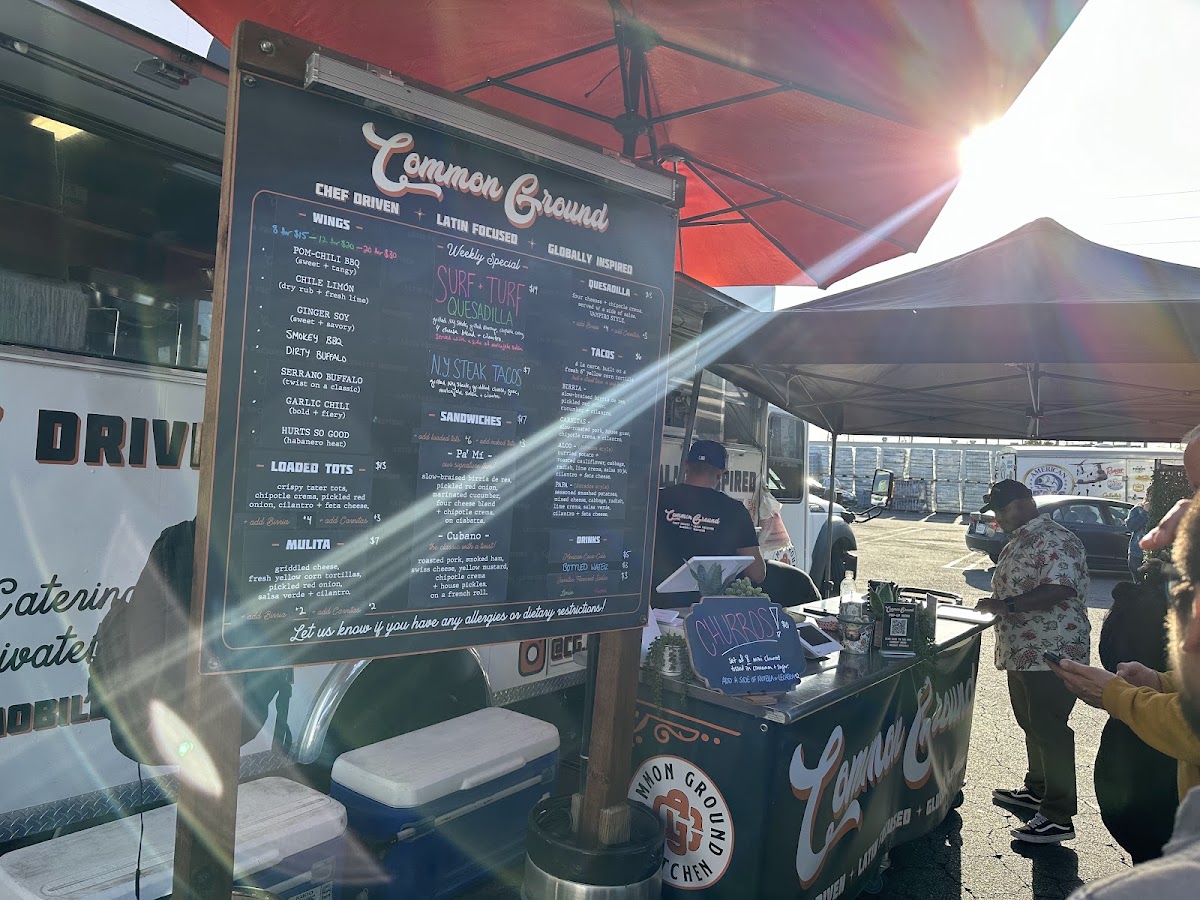 Common Ground Mobile Kitchen menu board