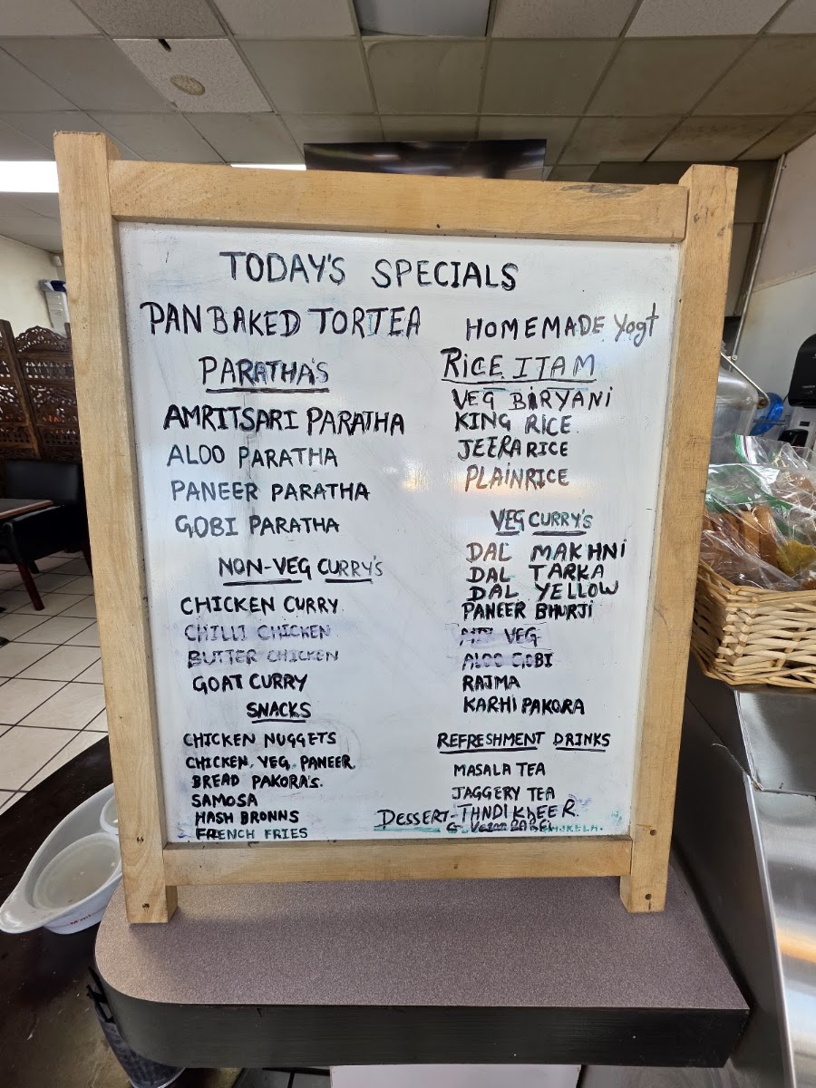 Sisters Dhaba ਭੈਣਾਂ ਦਾ ਢਾਬਾ menu board