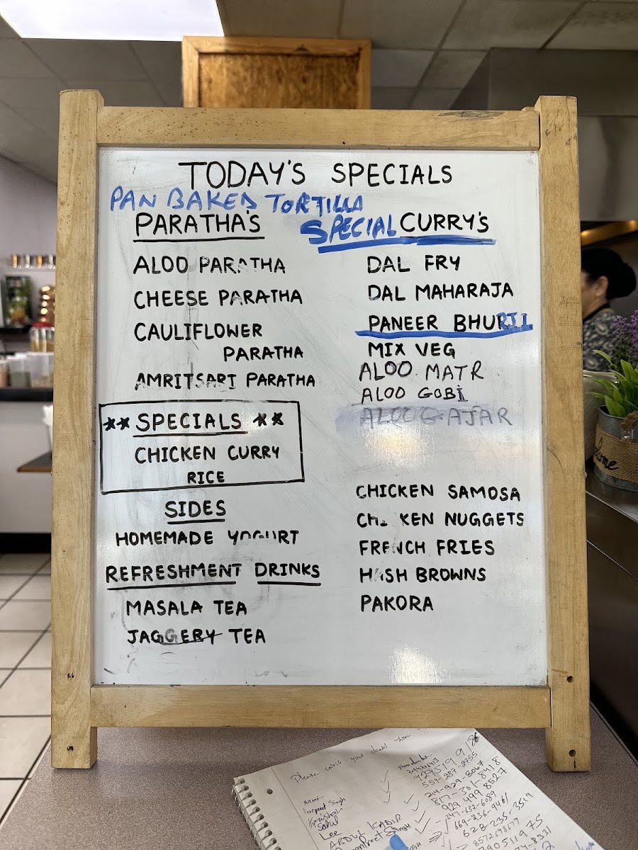 Sisters Dhaba ਭੈਣਾਂ ਦਾ ਢਾਬਾ menu board