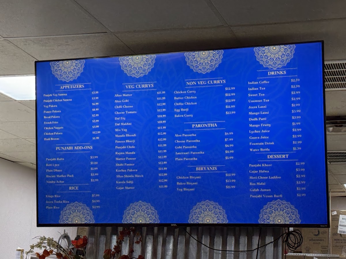 Sisters Dhaba ਭੈਣਾਂ ਦਾ ਢਾਬਾ menu board