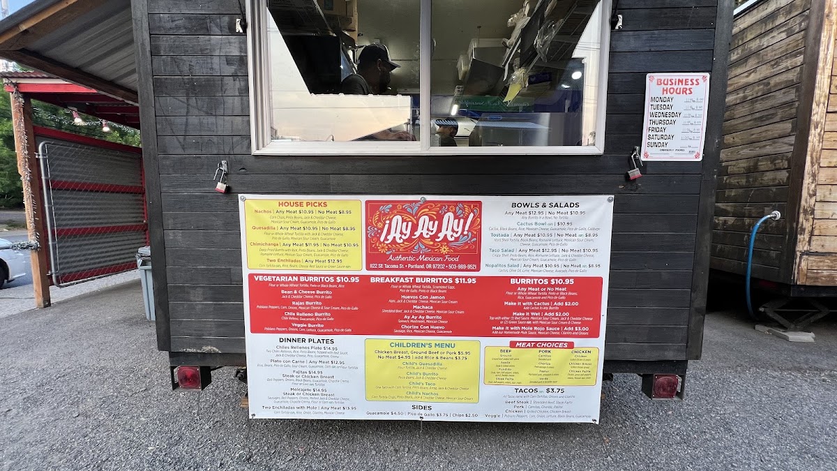 Ay Ay Ay menu board