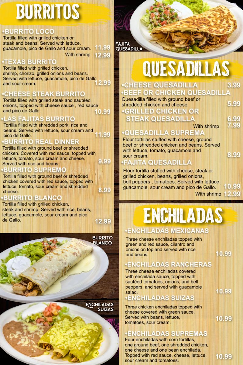 Las Fajitas | Mexican menu board