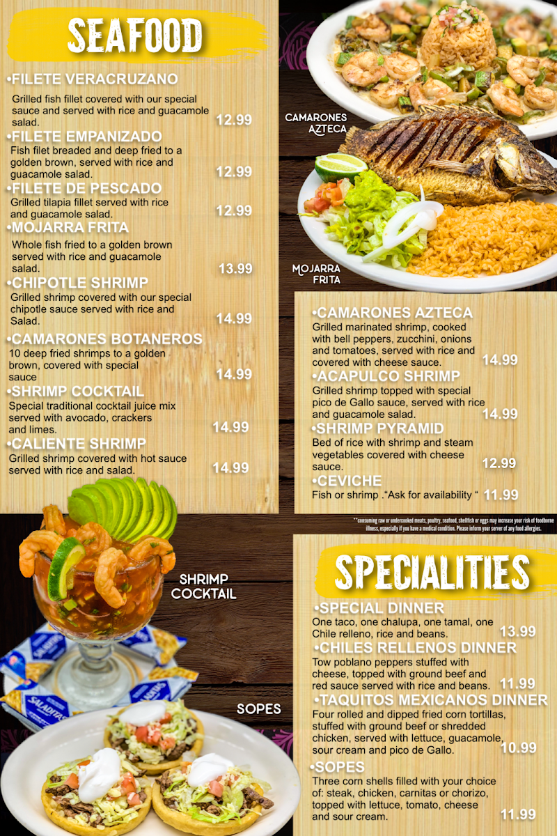 Las Fajitas | Mexican menu board