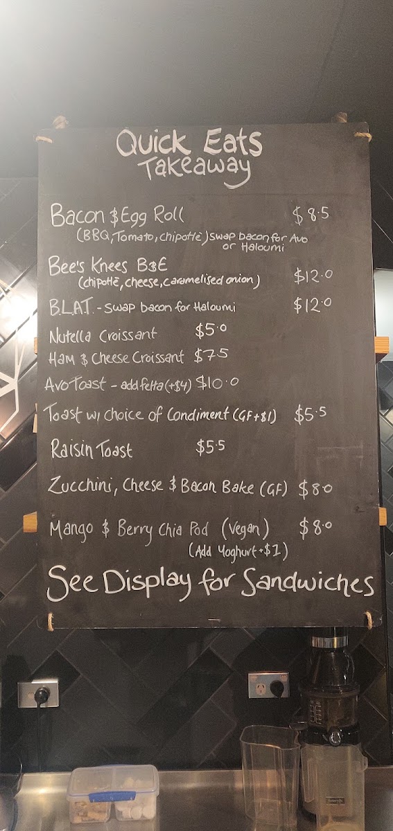 Atmosphere Cafe Pastry menu board