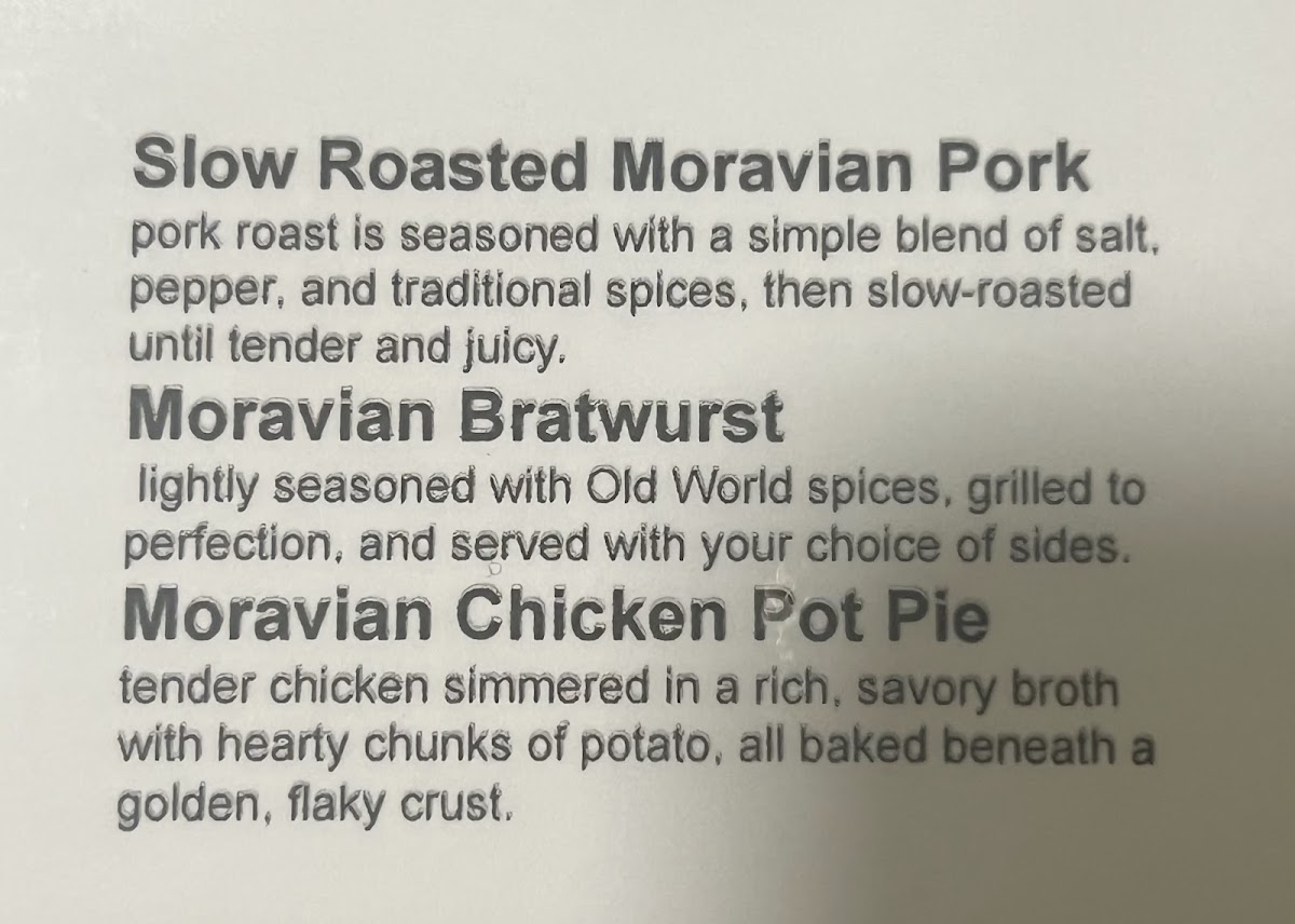 Bread of Heaven Soul Food Restaurant menu board