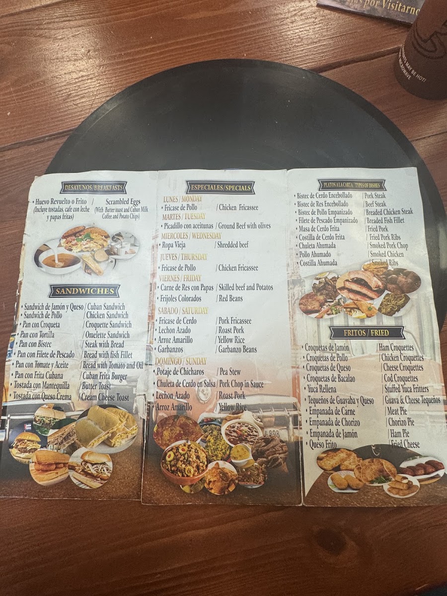 La Milagrosa menu board