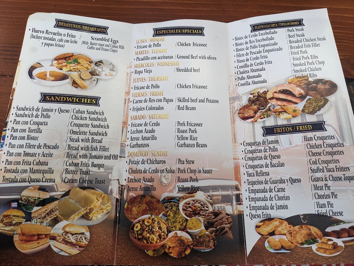 La Milagrosa menu board