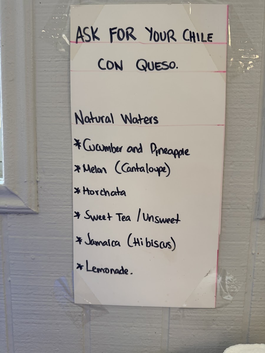 Perla's Taqueria #2 menu board