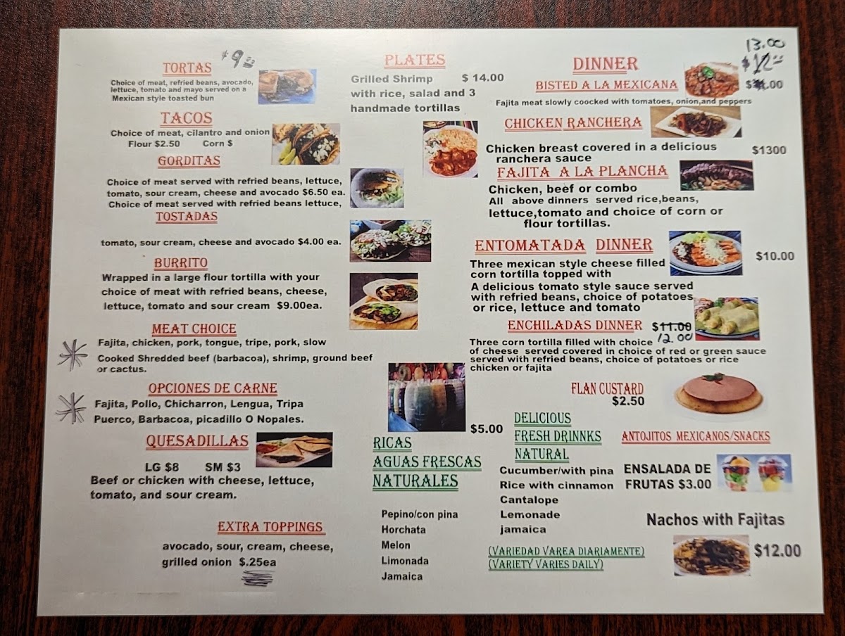 Perla's Taqueria #2 menu board