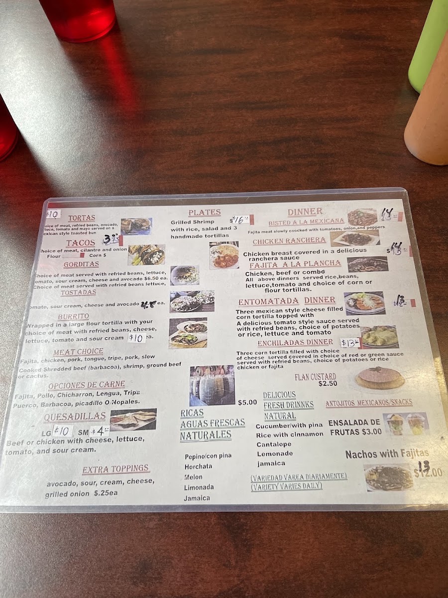 Perla's Taqueria #2 menu board