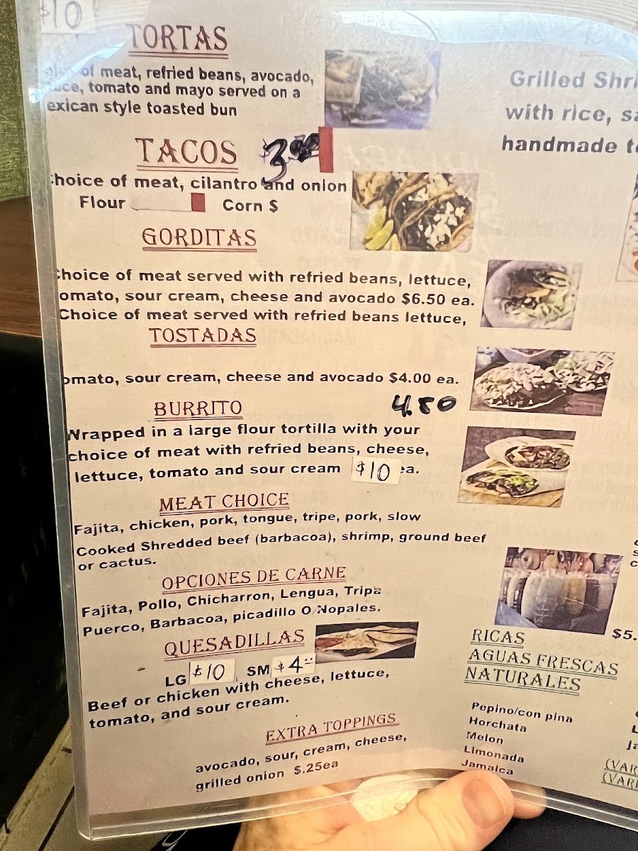Perla's Taqueria #2 menu board
