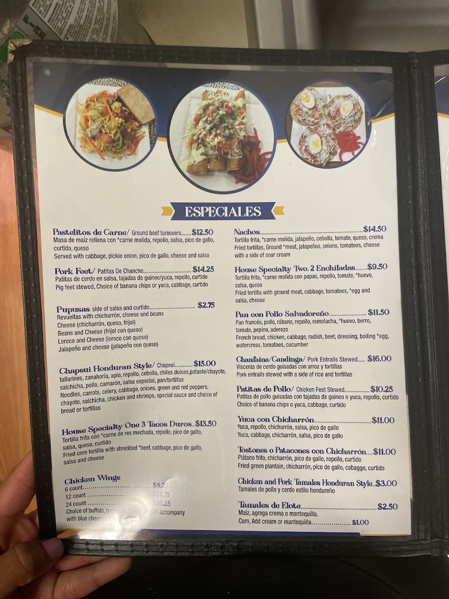 La Campirana Catracha menu board