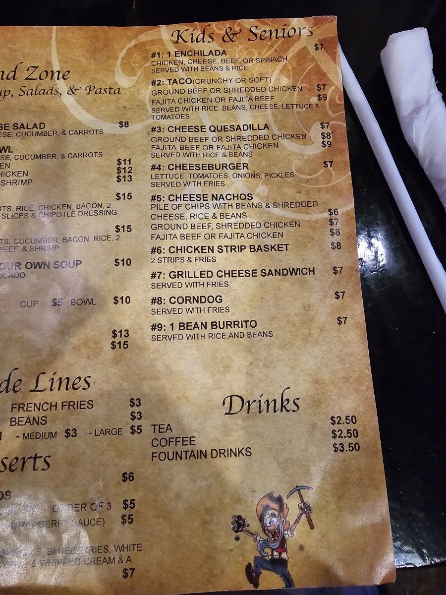 Crazy Pablo's menu board