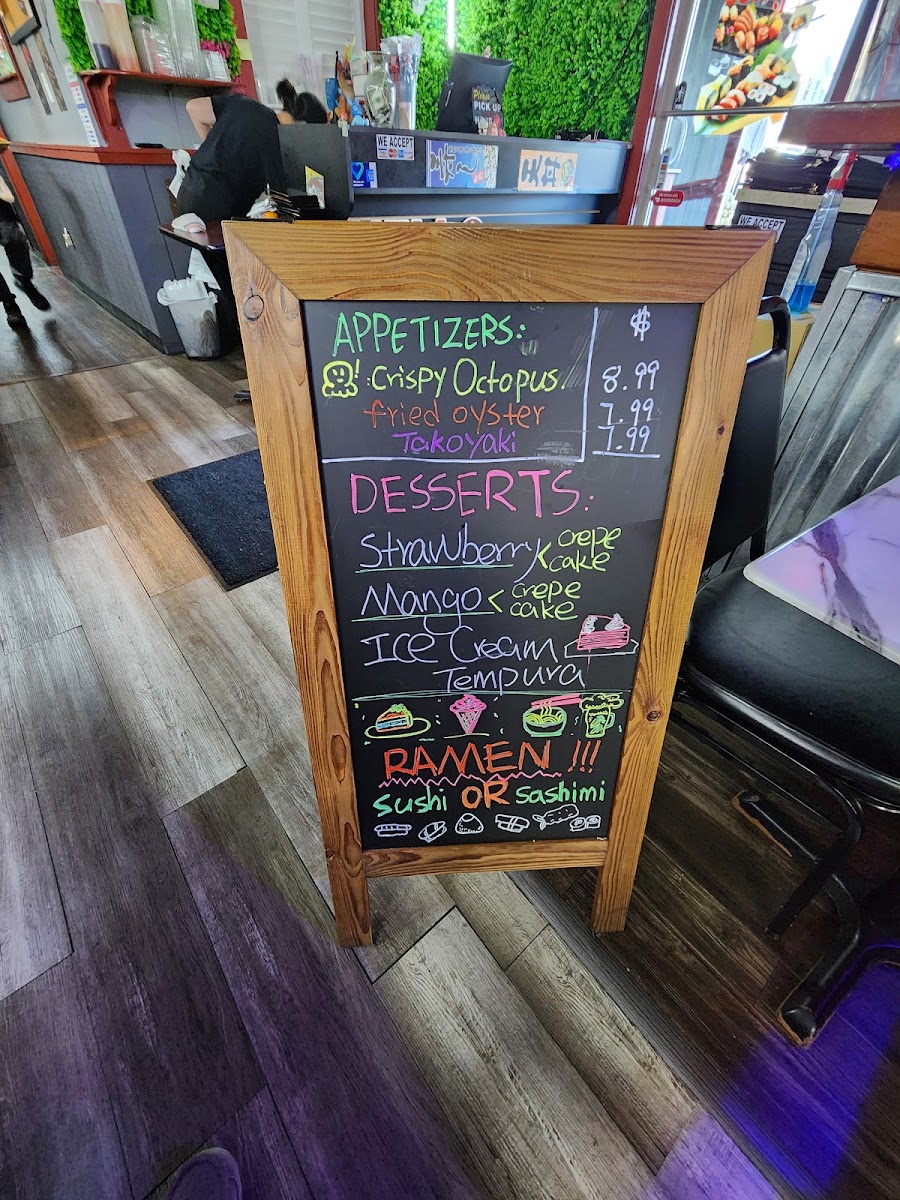 Nori Japan menu board