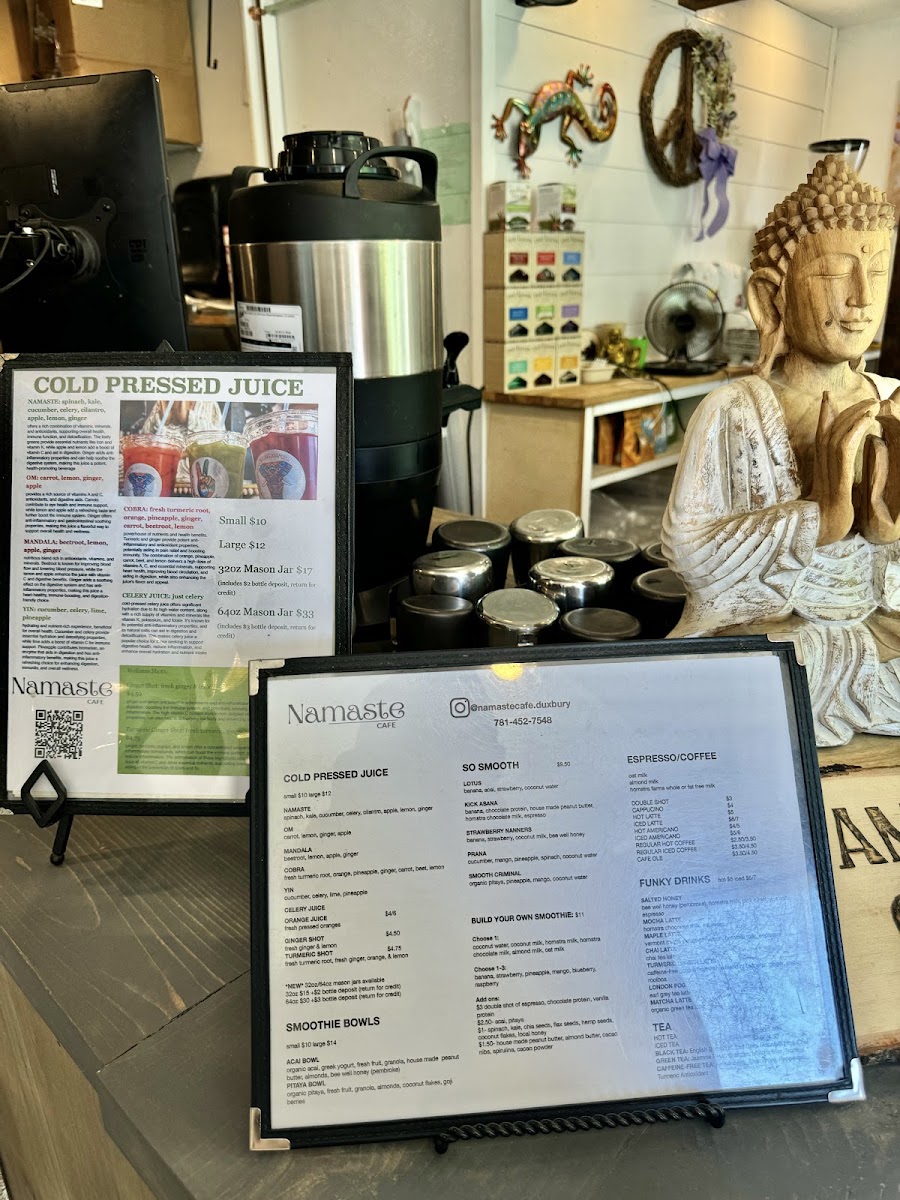 Namaste cafe menu board