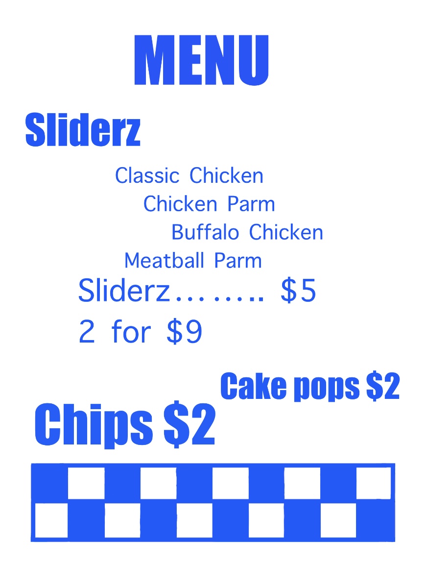 CLUBHOUSE CONCESSIONS LLC menu board