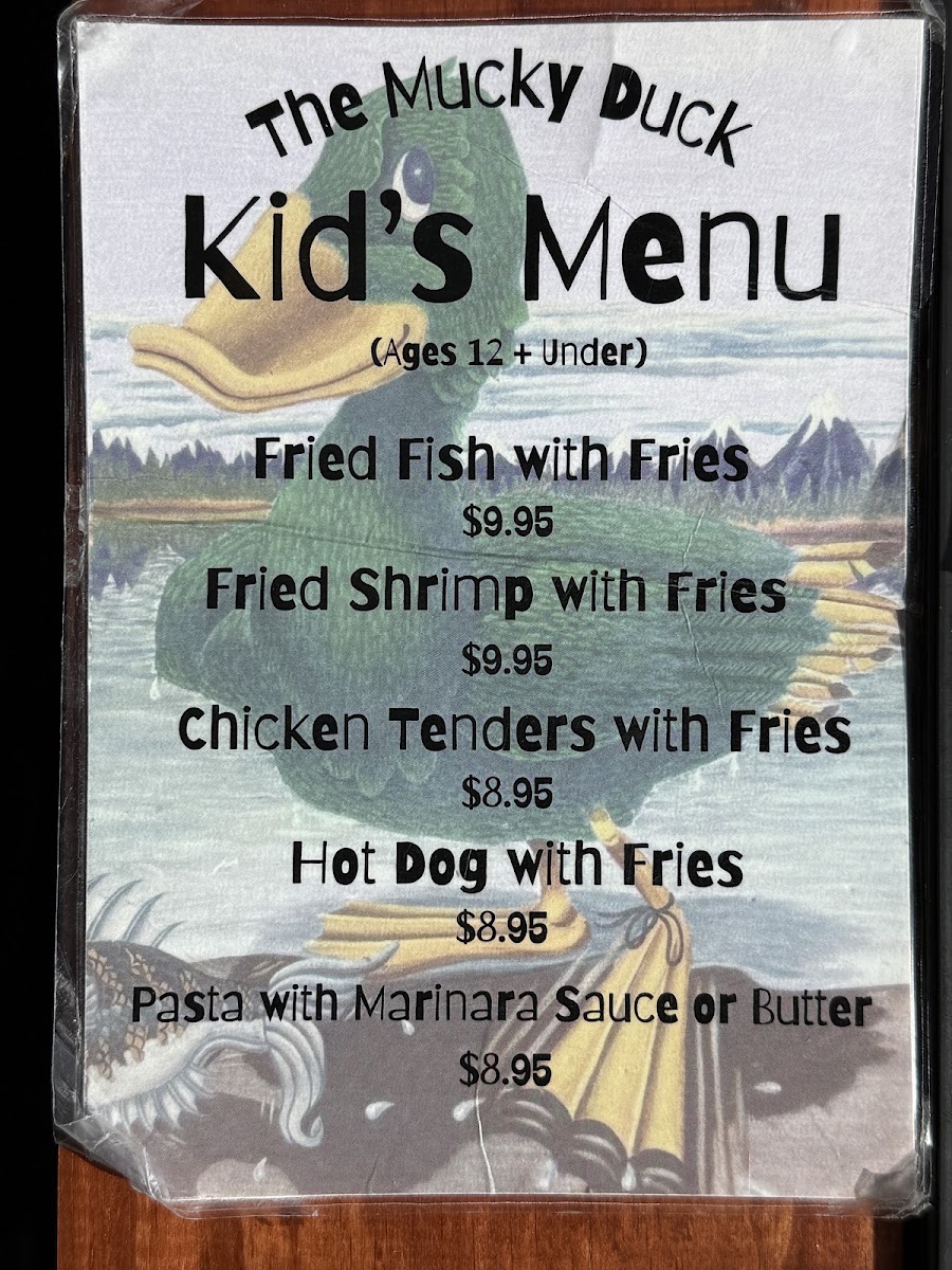 The Mucky Duck Restaurant menu board