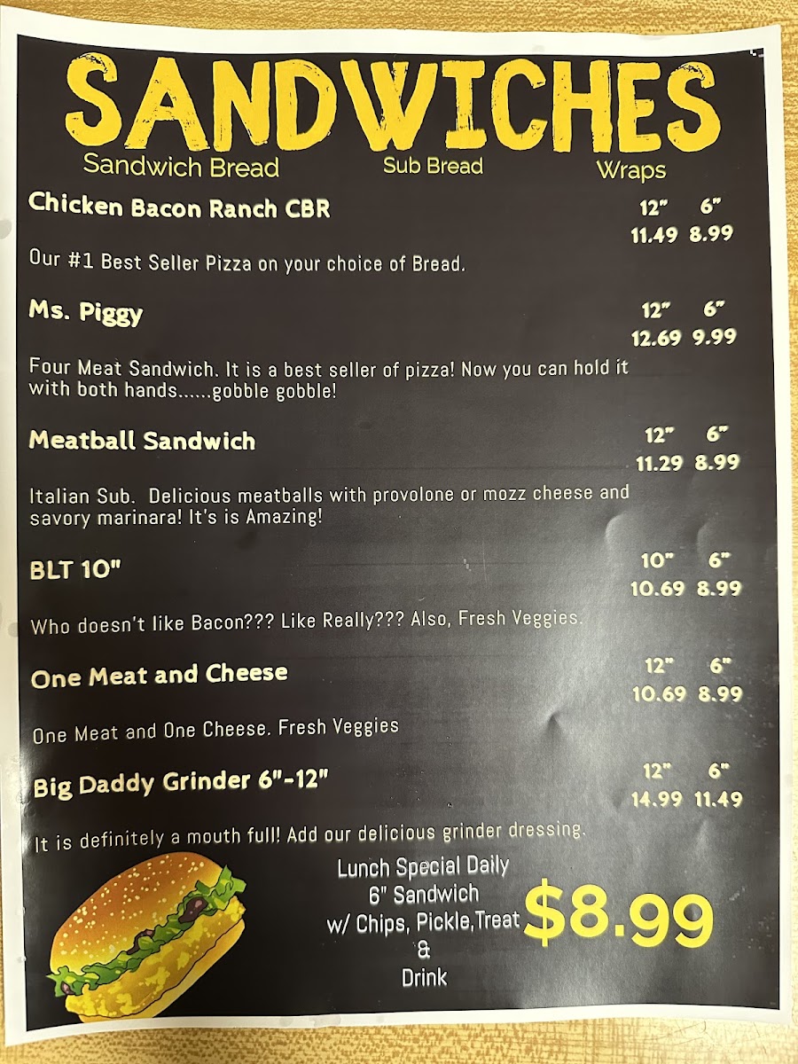 Dough Momma’s menu board