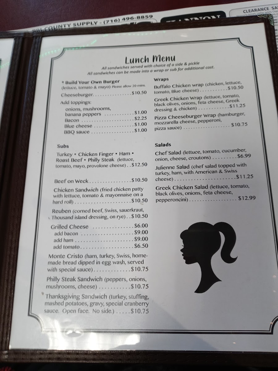 Mel's Place menu board