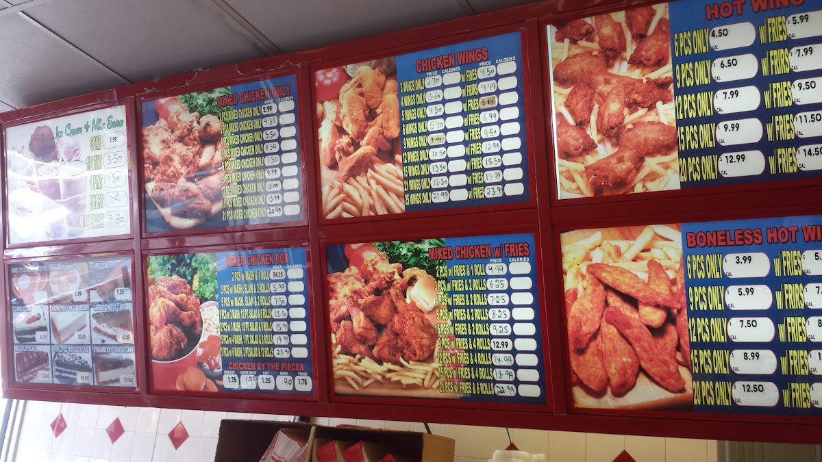 Crown - Chicken & Burger menu board