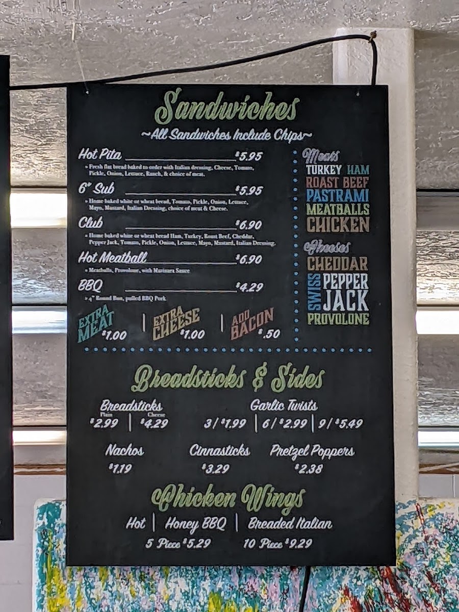Tjs Rent-A-Flick menu board