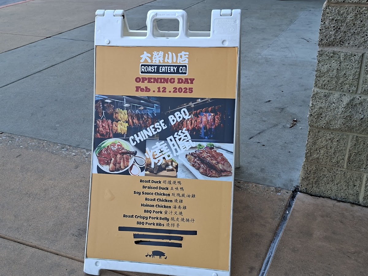 Roast Eatery Co menu board