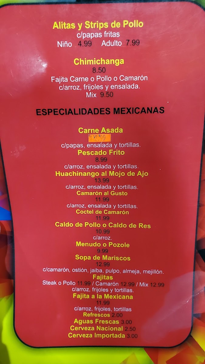 Taqueria My Beautiful Mexico, and How Delicious! menu board