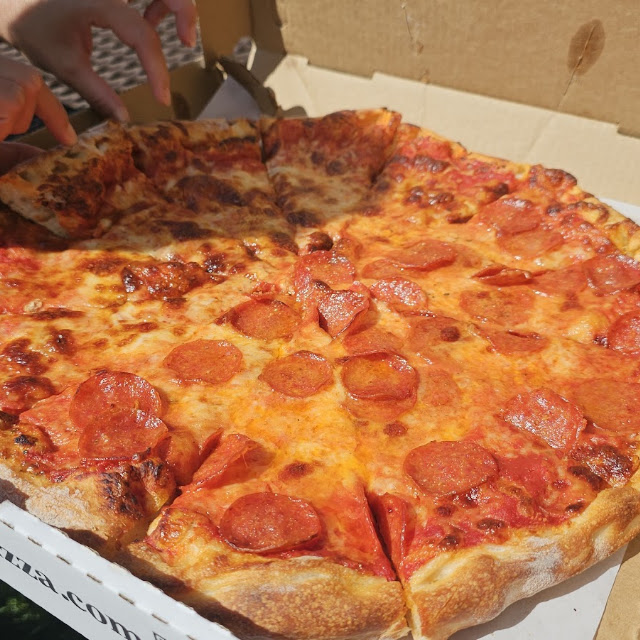 Half Cheese and Half Pepperoni Pizza