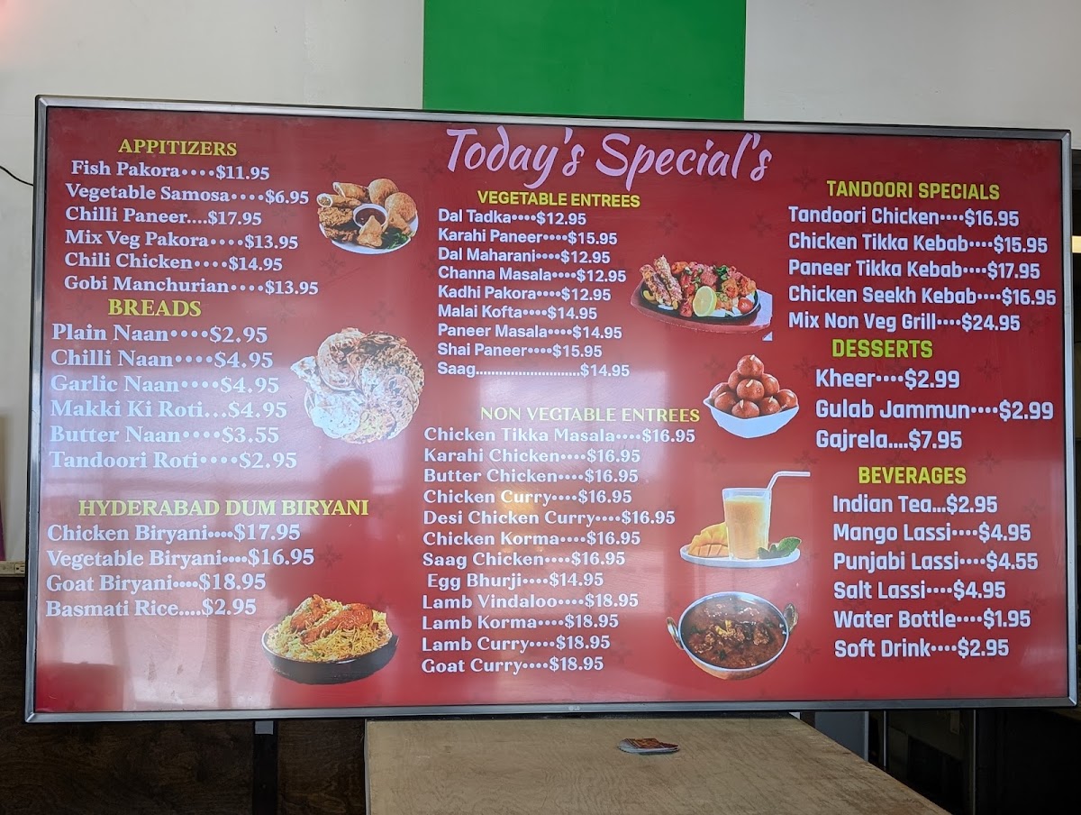 Punjabi Dhaba menu board