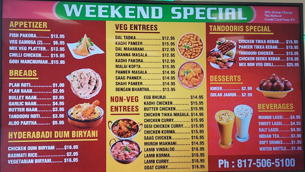 Punjabi Dhaba menu board