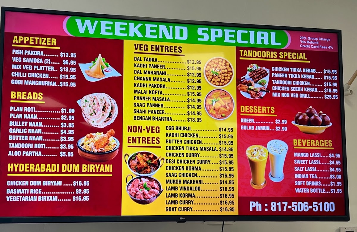 Punjabi Dhaba menu board