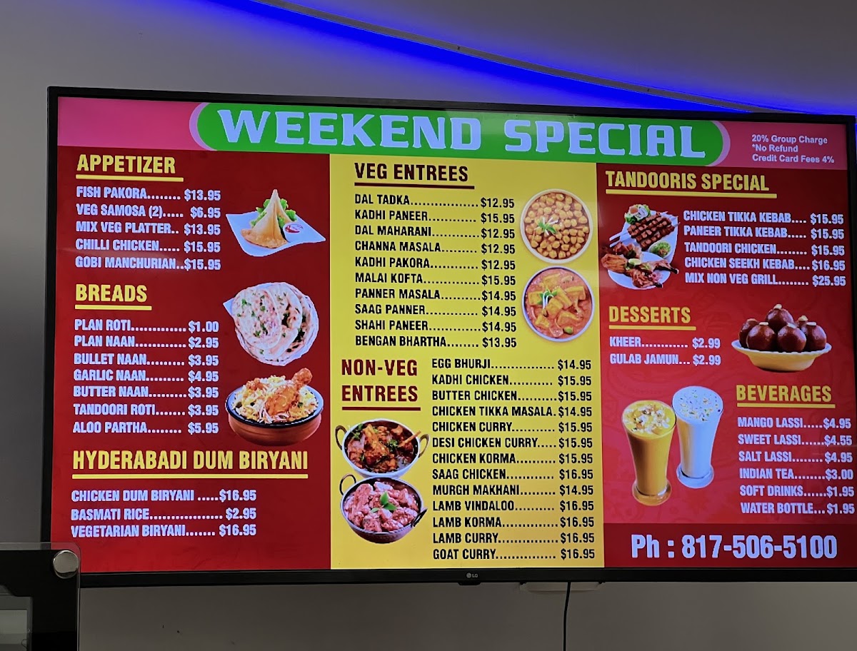 Punjabi Dhaba menu board