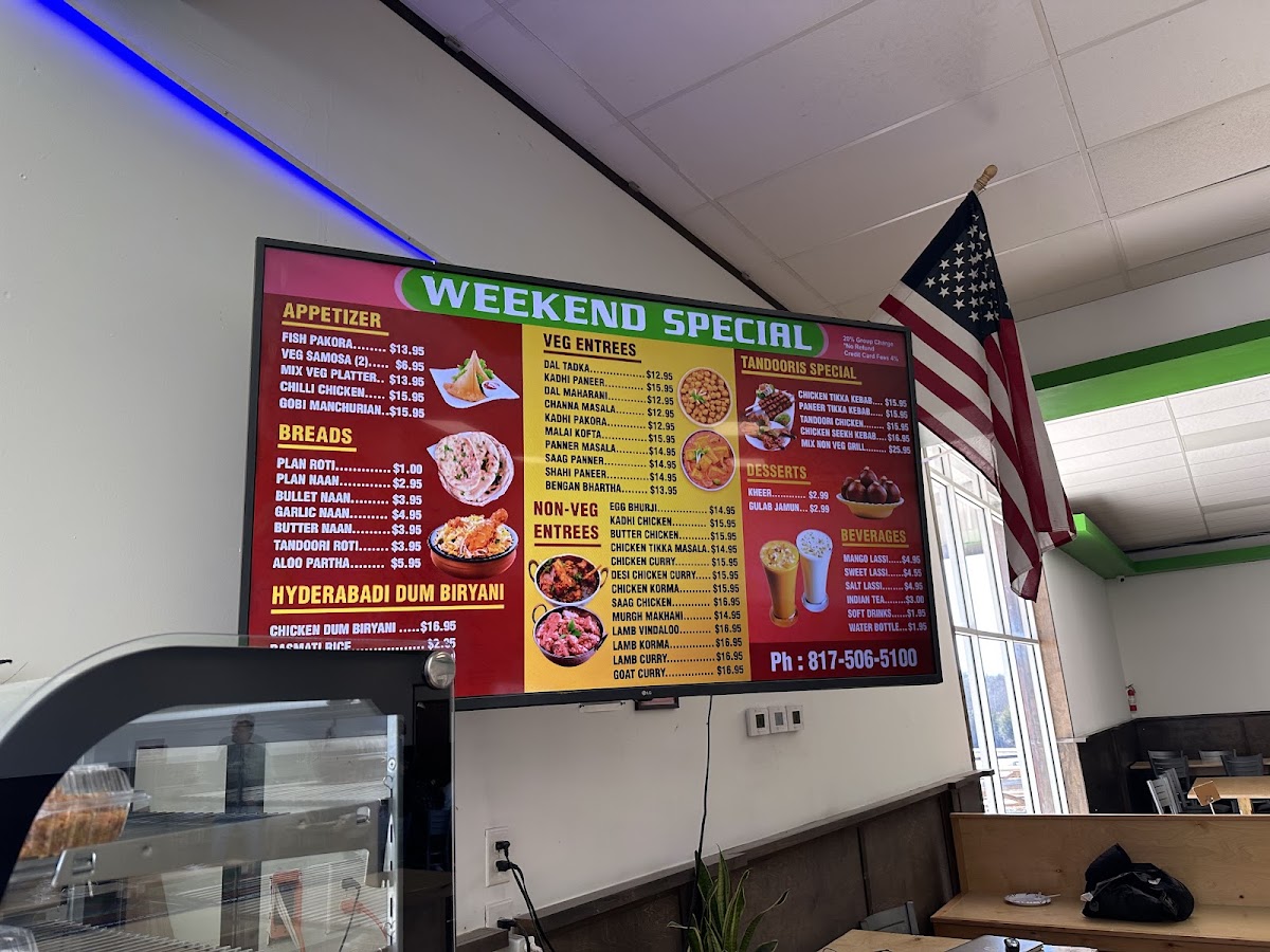 Punjabi Dhaba menu board