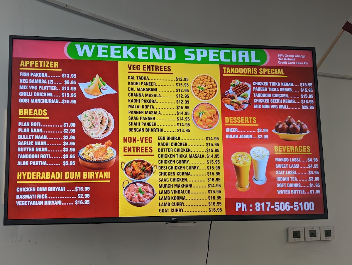 Punjabi Dhaba menu board