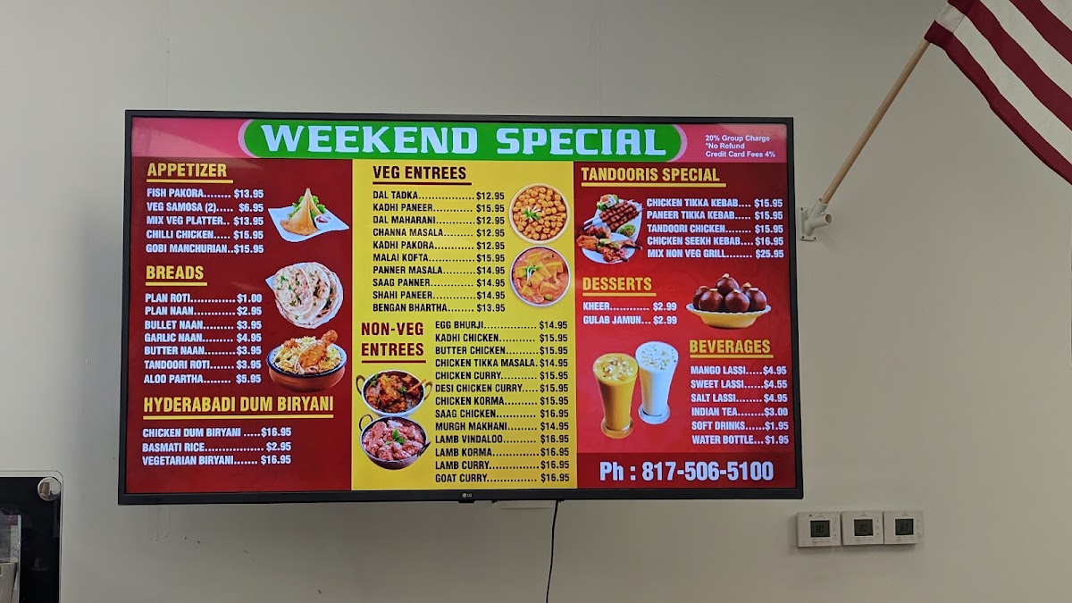 Punjabi Dhaba menu board