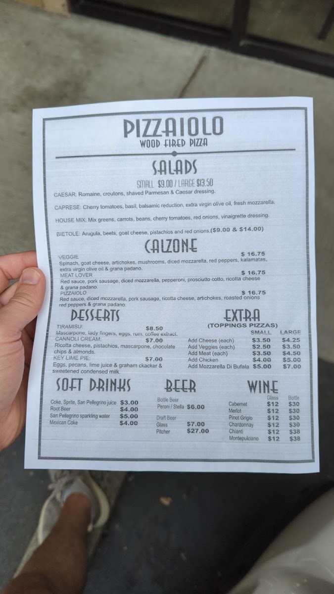 Pizzaiolo 2 Bridle Trails menu board