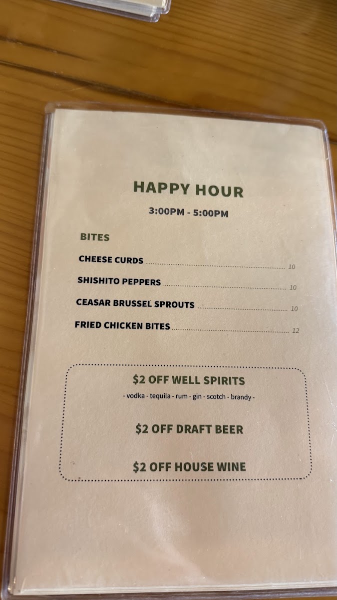 Eight Acres | Kitchen & Bar menu board