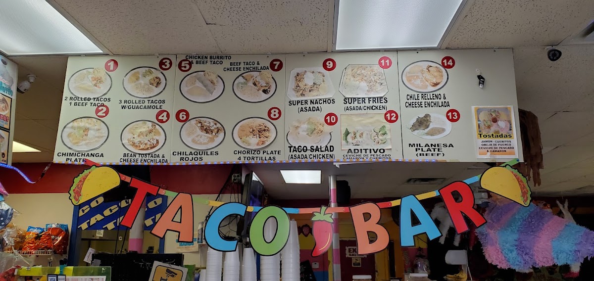 Paleteria & Taco Shop Las Fresas 2 menu board