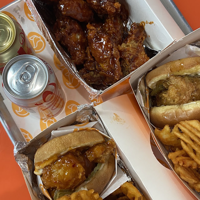 Crispy Chicken Sandwiches and Wings