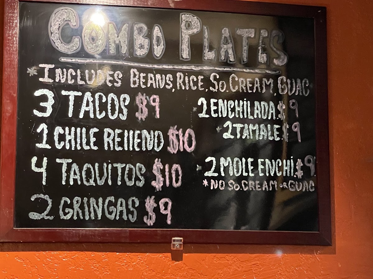 Los Portales Jaliscos | Mexican menu board