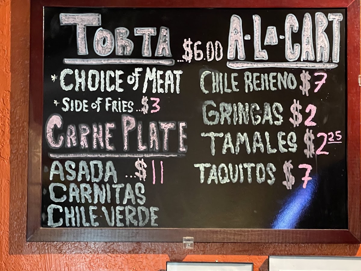 Los Portales Jaliscos | Mexican menu board