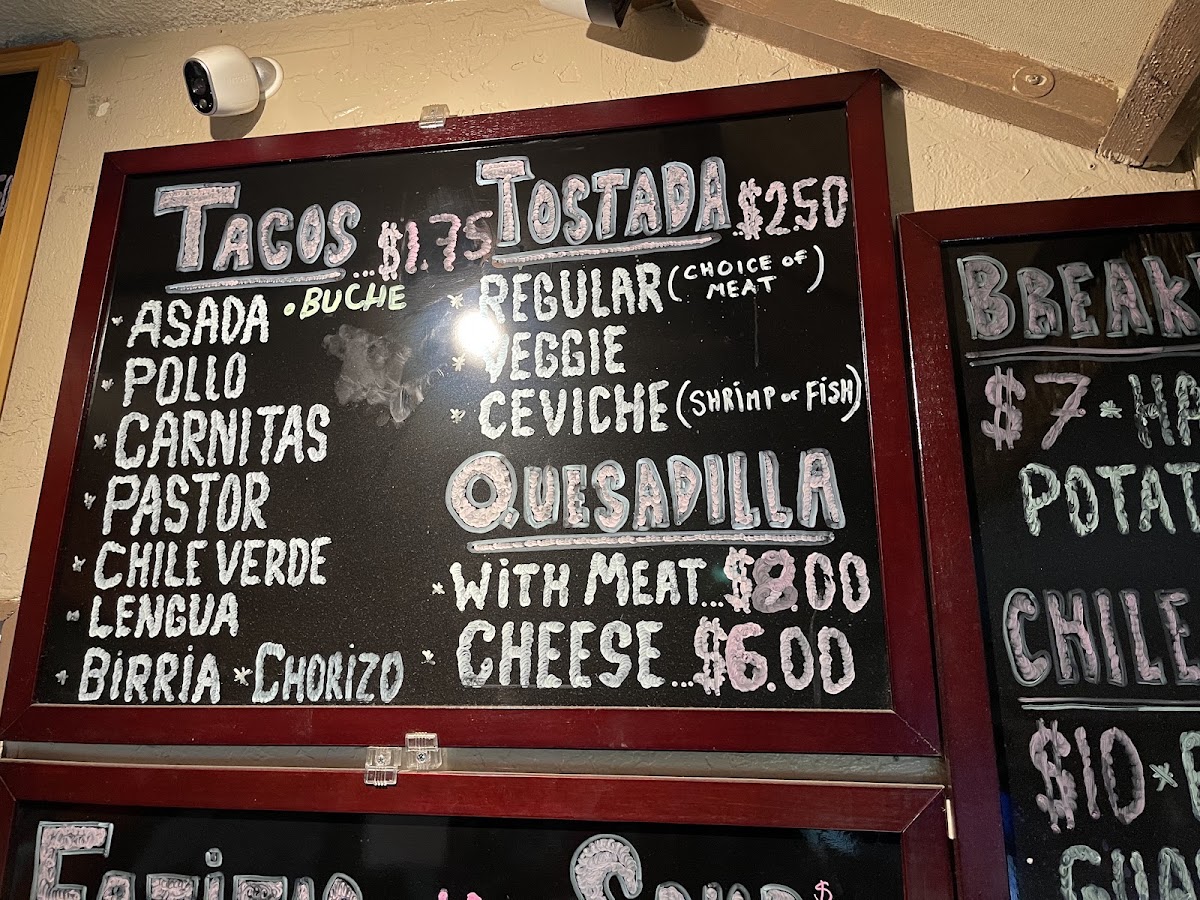 Los Portales Jaliscos | Mexican menu board