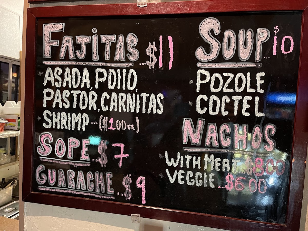 Los Portales Jaliscos | Mexican menu board