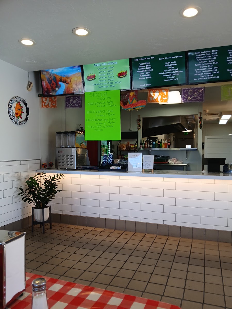 Carmelita's menu board