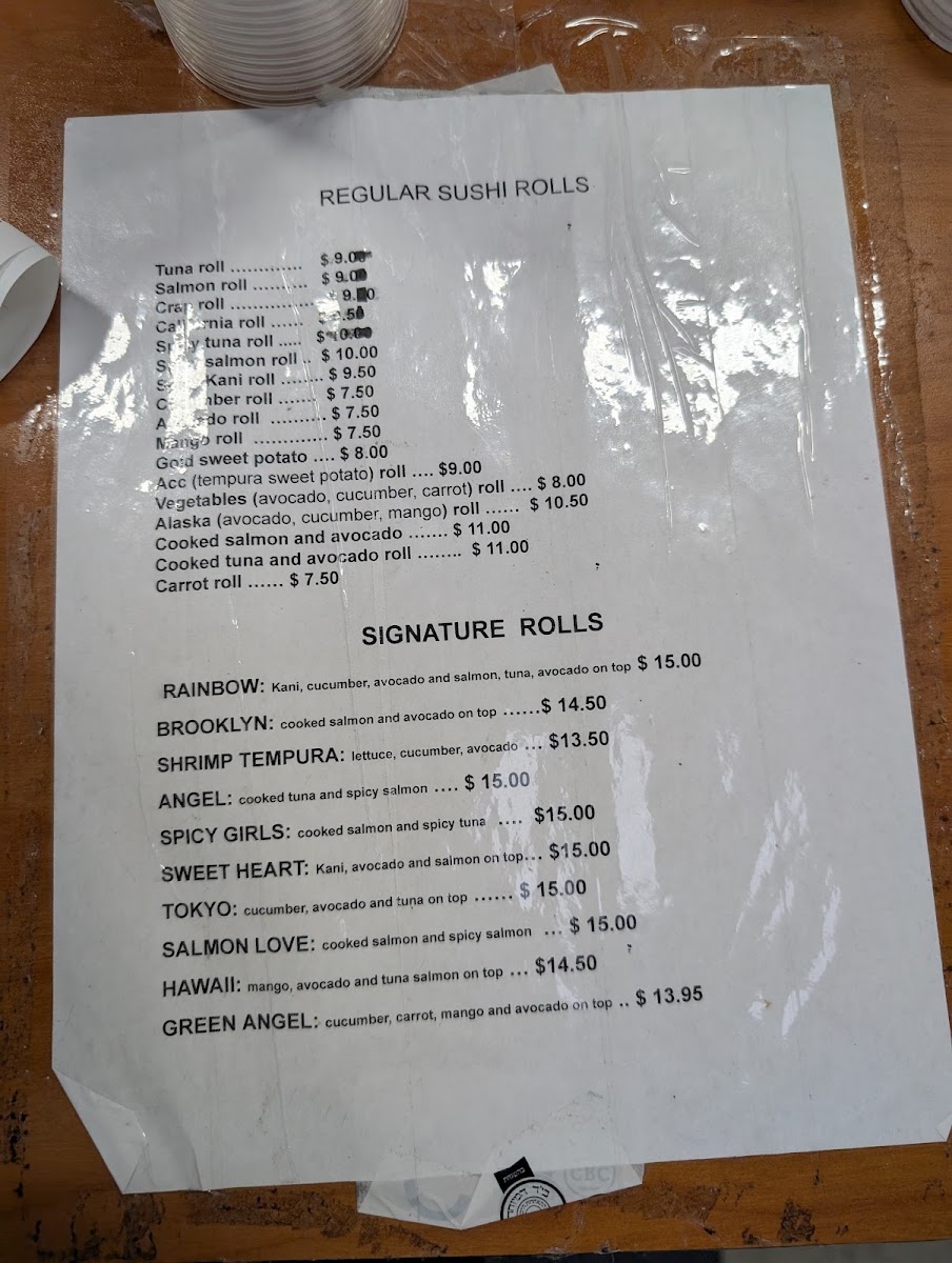 Liberty Pizza menu board