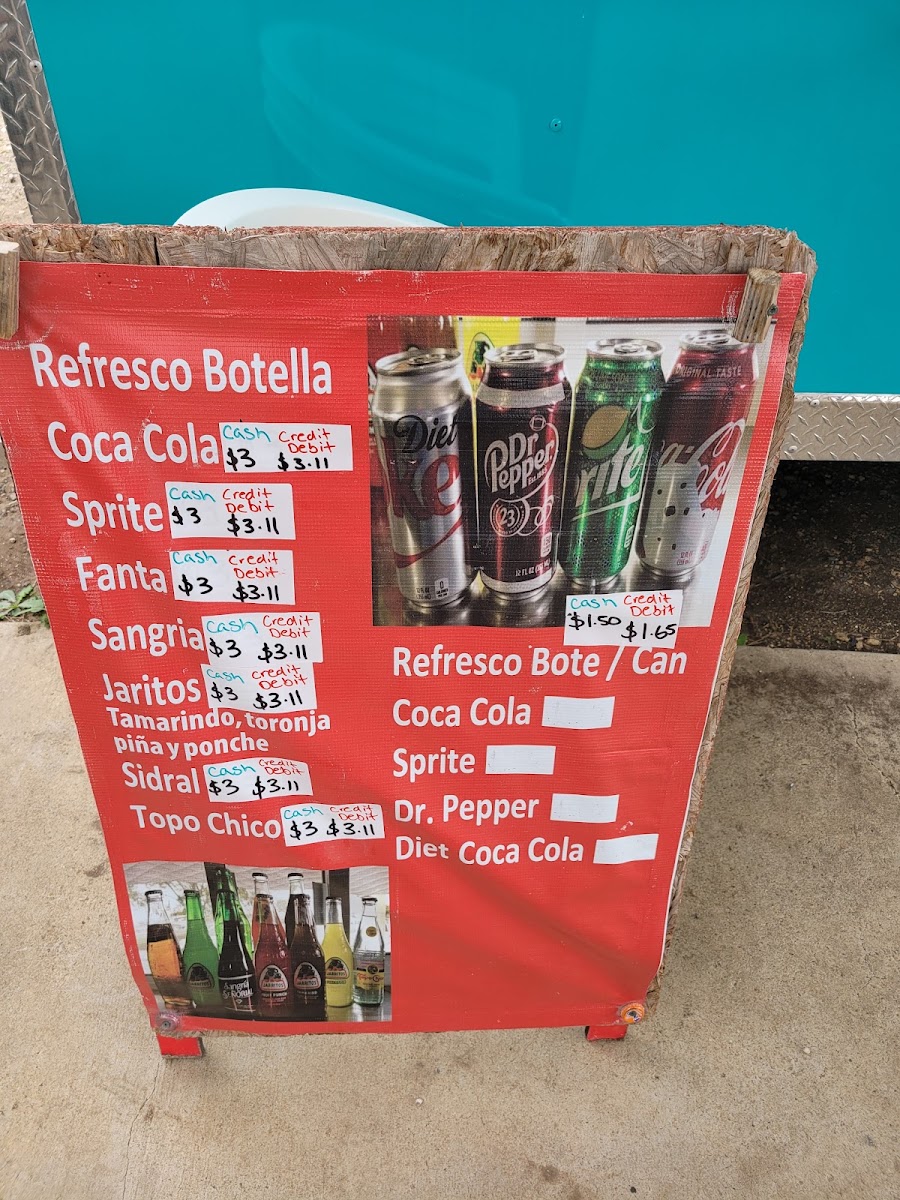 Tacos El Forastero menu board