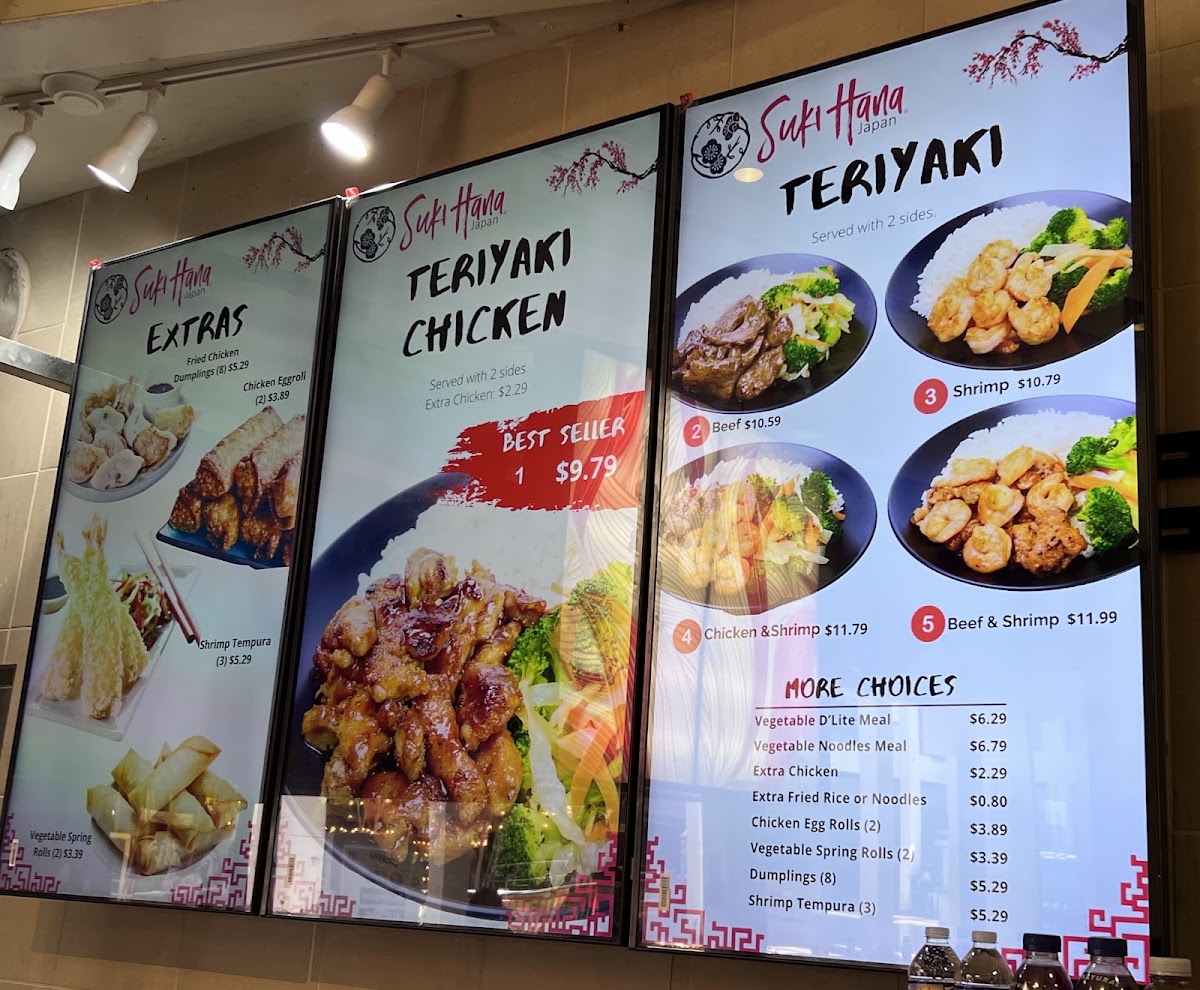 Suki Hana menu board